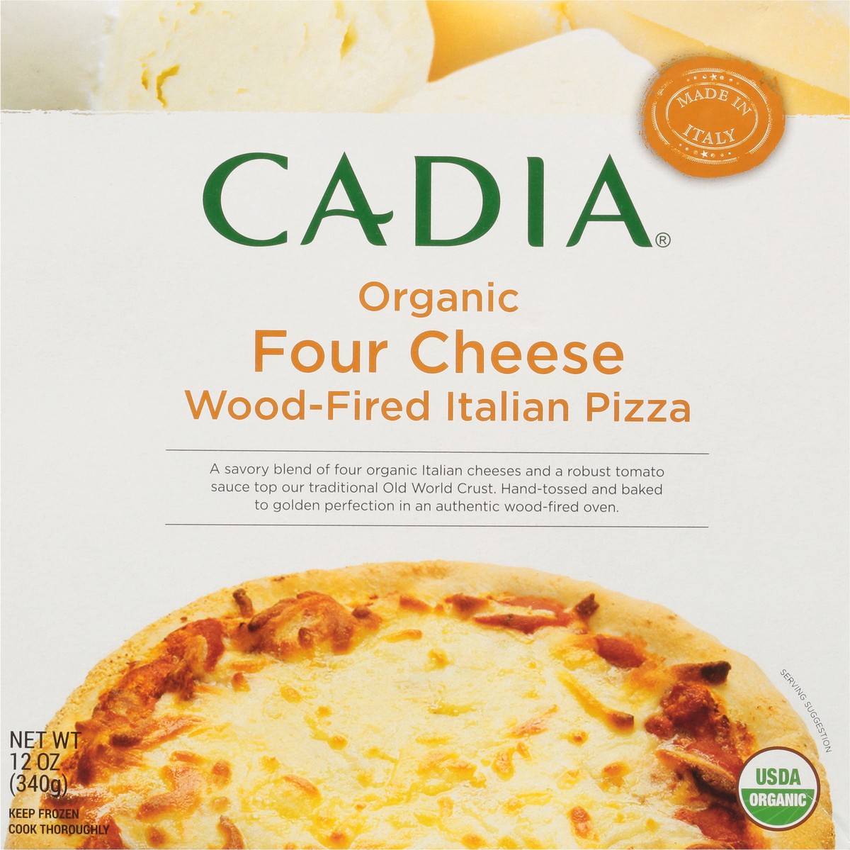 slide 4 of 14, Cadia Wood-Fired Organic Four Cheese Italian Pizza 12 oz, 12 oz