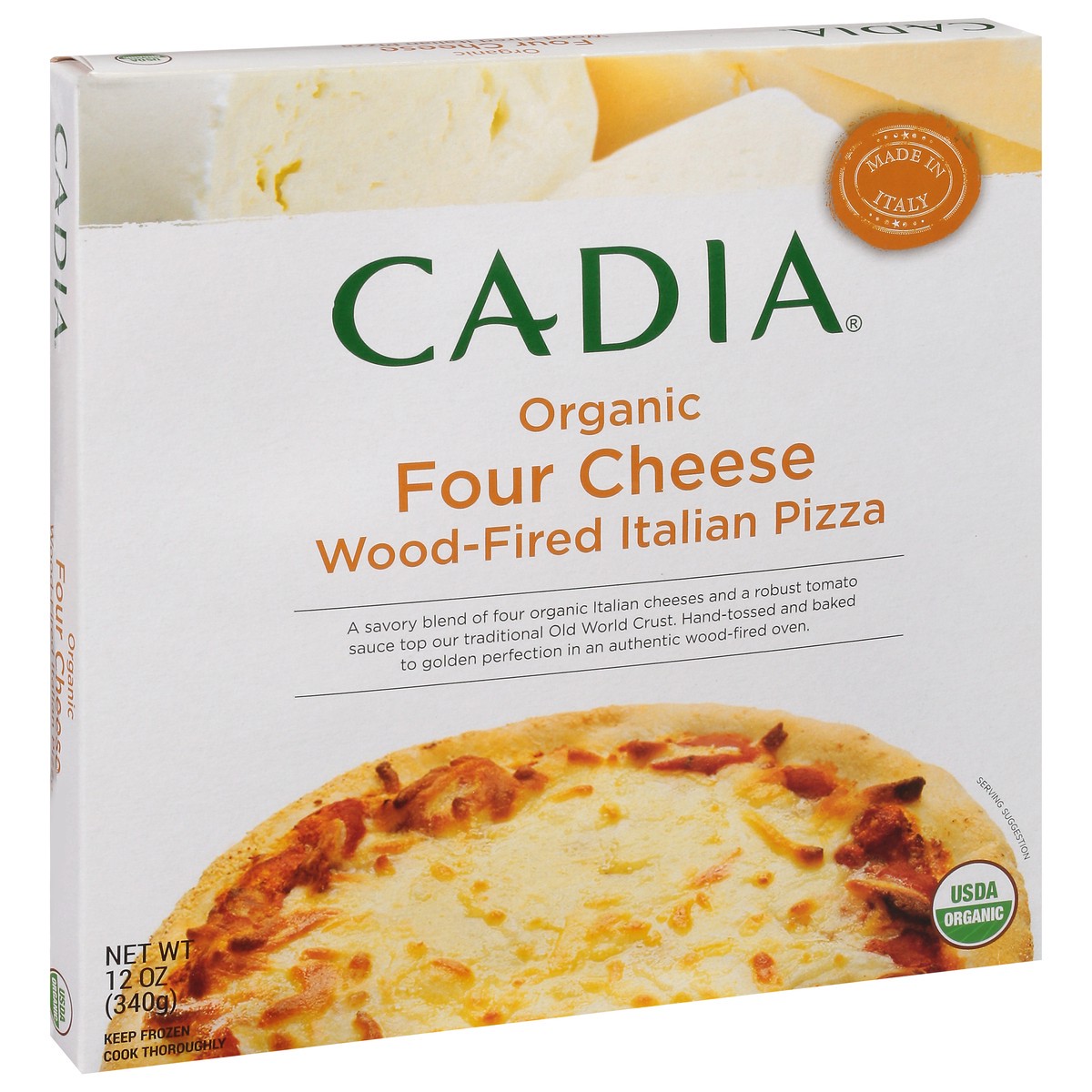 slide 8 of 14, Cadia Wood-Fired Organic Four Cheese Italian Pizza 12 oz, 12 oz
