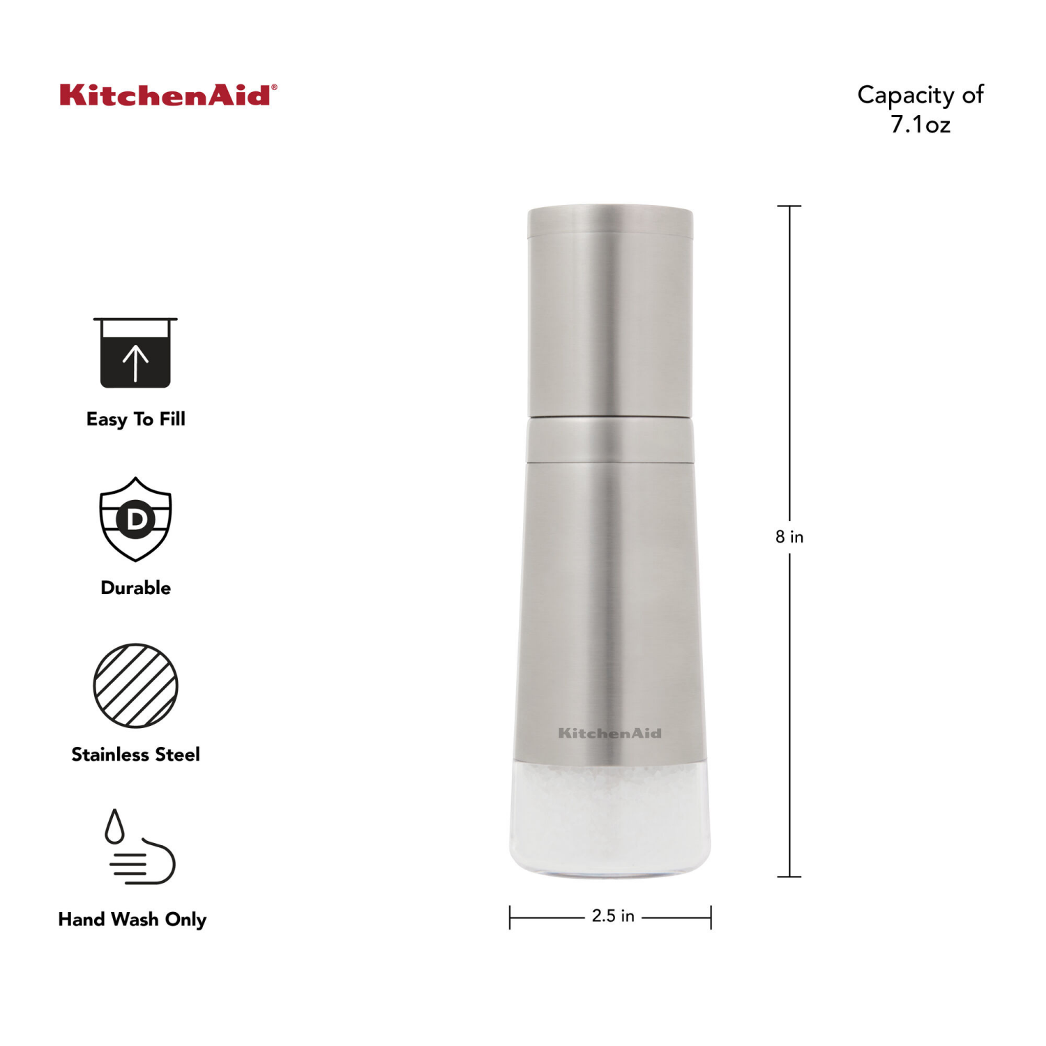slide 1 of 2, KitchenAid 8 Inch Salt Grinder 1 ea, 1 ct