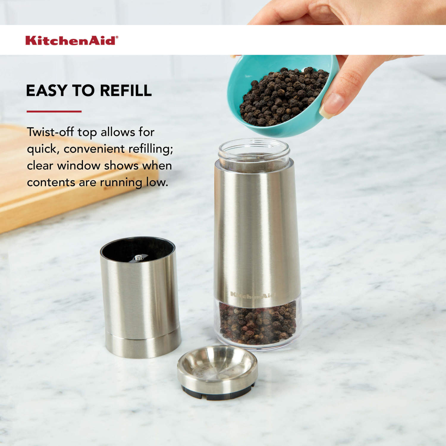 slide 2 of 2, KitchenAid 8 Inch Pepper Grinder 3.3 oz, 3.3 oz