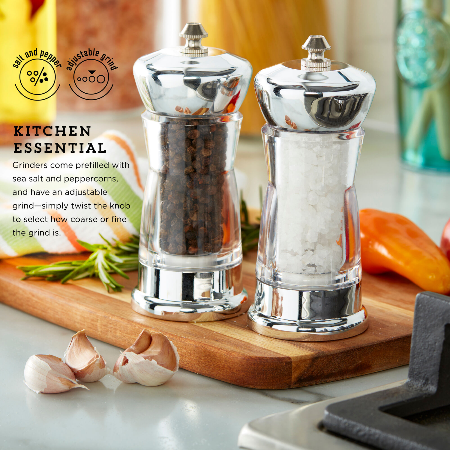 slide 2 of 2, Kamenstein Salt and Pepper Grinders 2 CT 1 ea, 1 ct