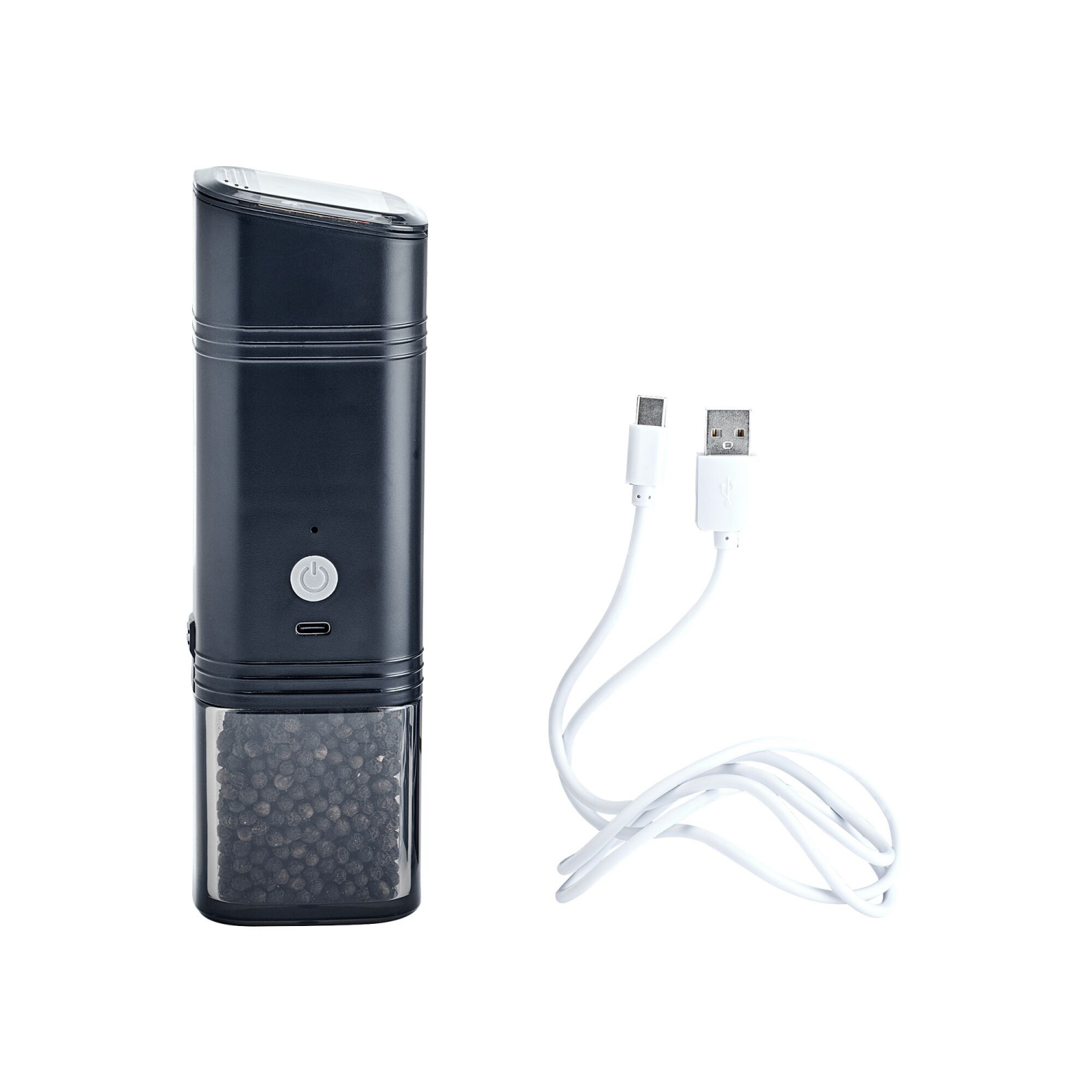 slide 1 of 2, Kamenstein USB Gravity Feed Grinder Black, 1 ct