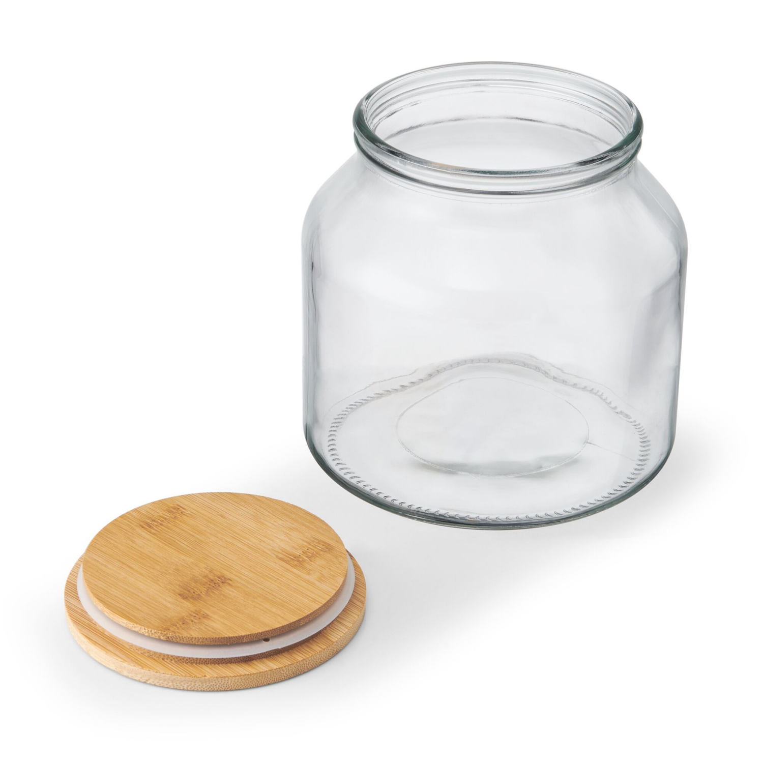 slide 2 of 2, Kamenstein Glass Jar with Bamboo Top 67oz, 67 oz