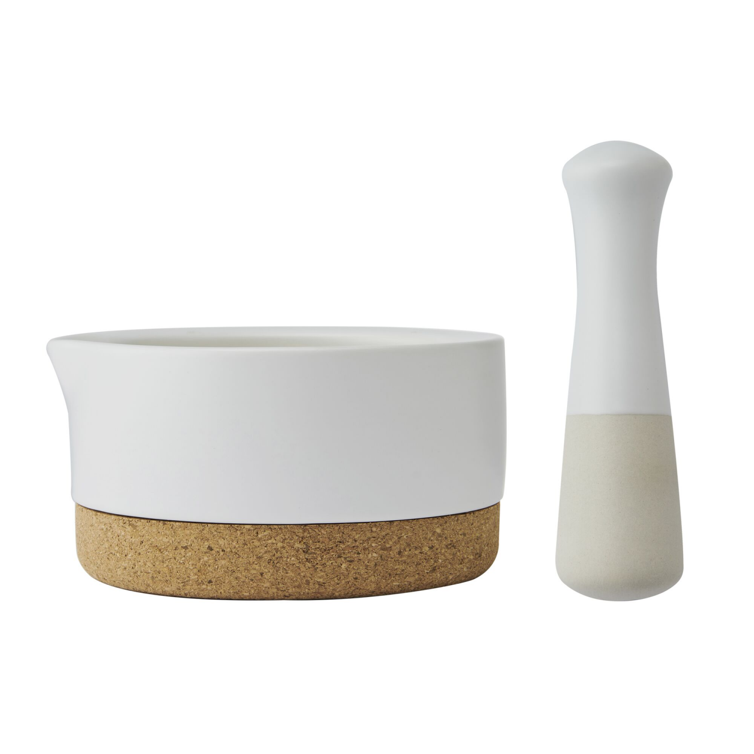 slide 2 of 2, Kamenstein Ceramic Cork Mortar and Pestle White, 1 ct
