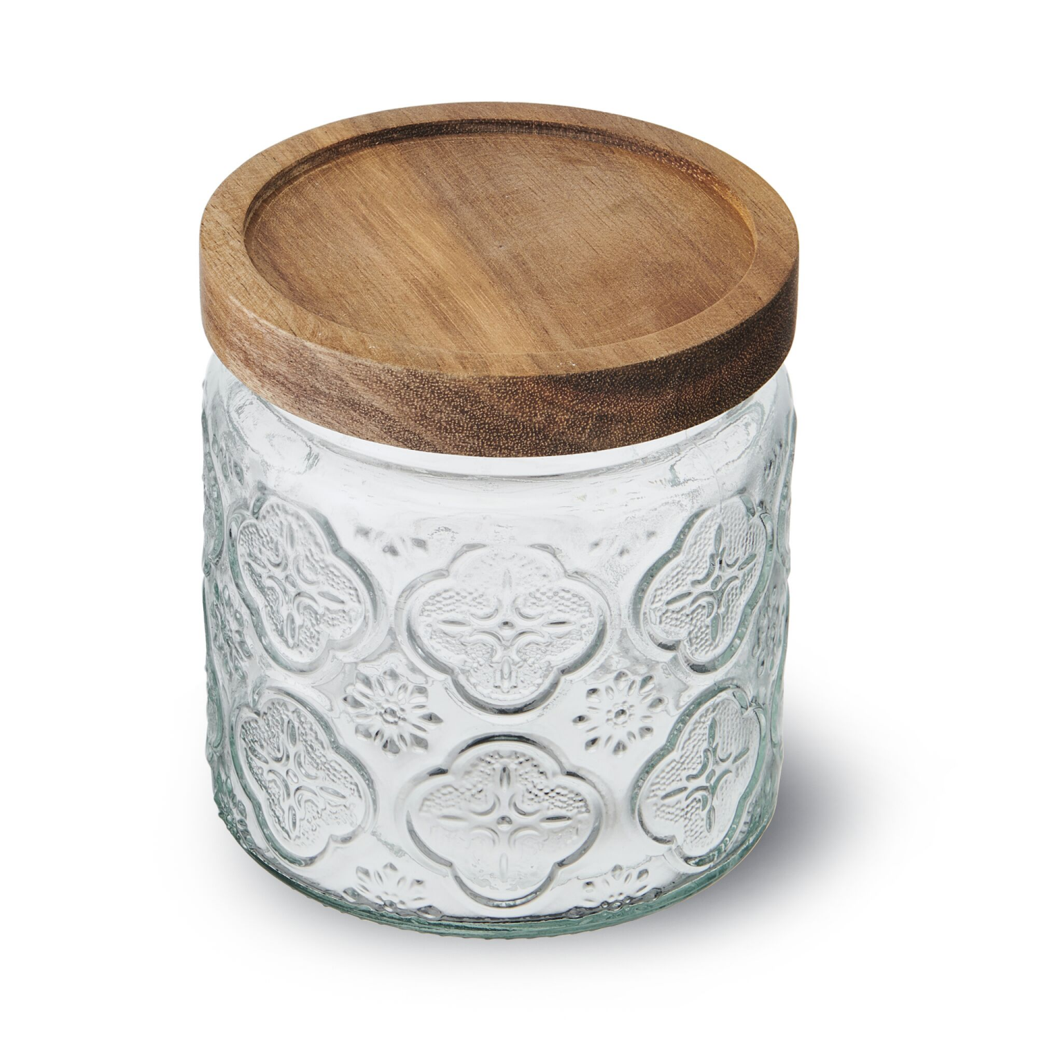 slide 1 of 2, Kamenstein Embossed Jar with Acacia Lid 17oz, 17 oz
