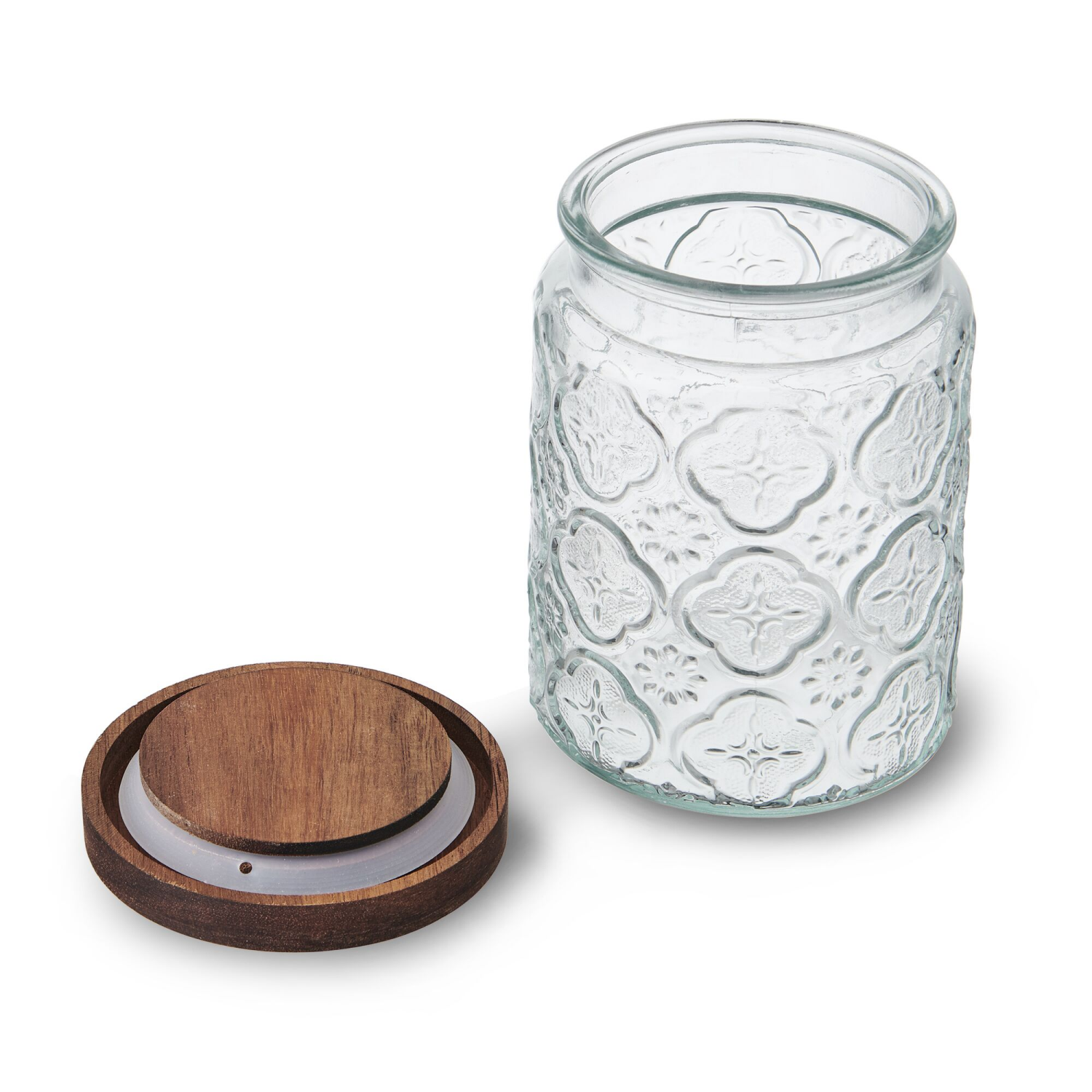 slide 2 of 2, Kamenstein Embossed Jar wtih Acacia Lid 24oz, 24 oz