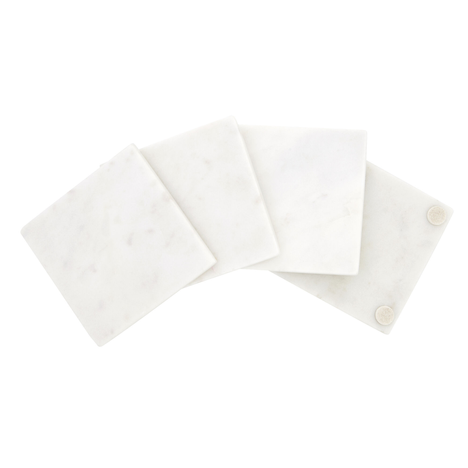 slide 1 of 1, Kamenstein Square Marble Coaster Set White 4pc, 4 ct