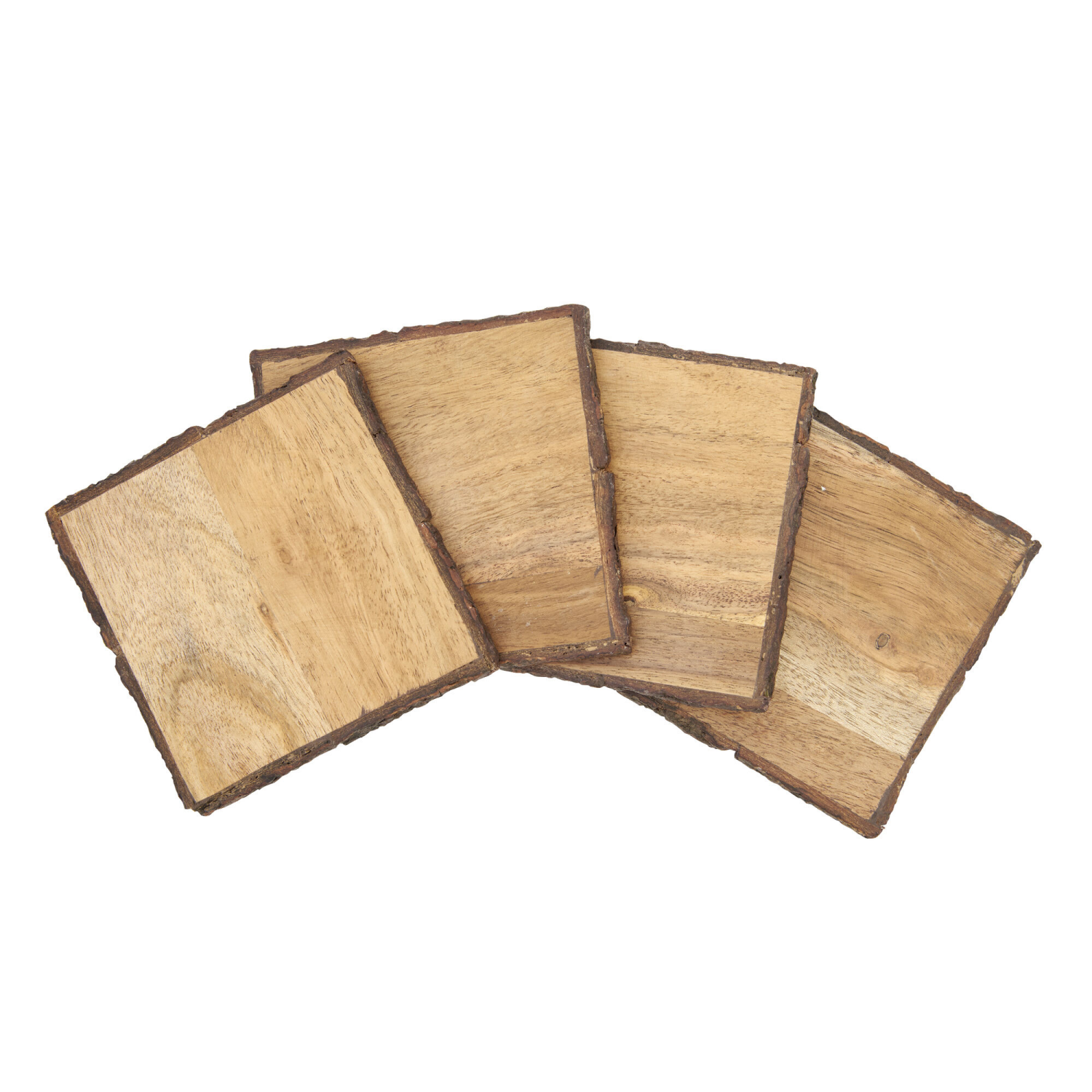 slide 1 of 1, Kamenstein Square Acacia Bark Coaster Set 4pc, 4 ct
