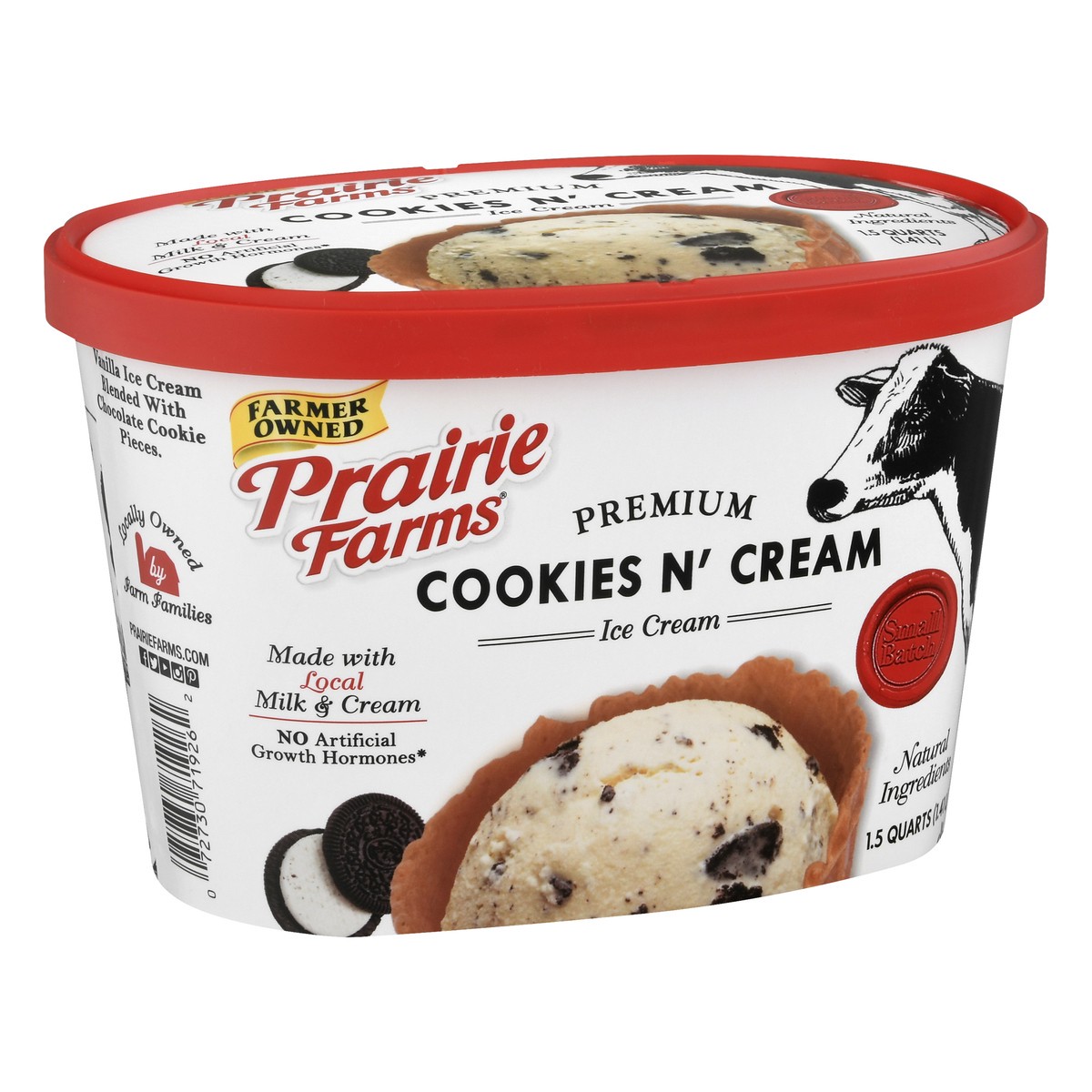 slide 3 of 13, Prairie Farms Premium Cookies N' Cream Ice Cream 1.5 qt, 1.5 qt