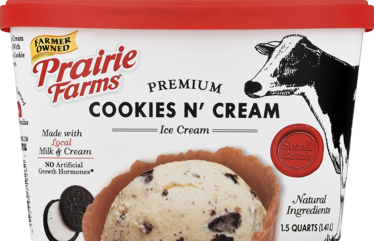 slide 6 of 13, Prairie Farms Premium Cookies N' Cream Ice Cream 1.5 qt, 1.5 qt