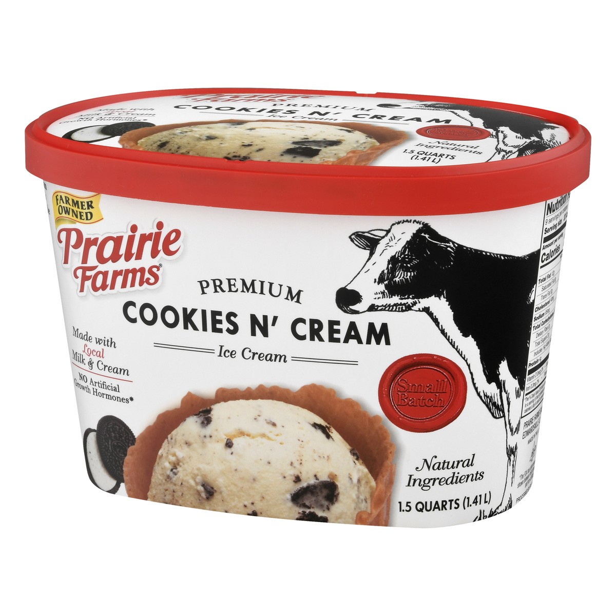 slide 4 of 13, Prairie Farms Premium Cookies N' Cream Ice Cream 1.5 qt, 1.5 qt