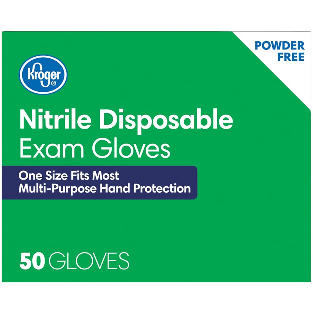 slide 3 of 6, Kroger Powder-Free Nitrile Disposable Exam Gloves, 50 ct