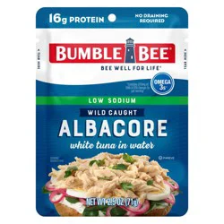 Bumble Bee Low Sodium Wild Caught Albacore White Tuna in Water 2.5 oz