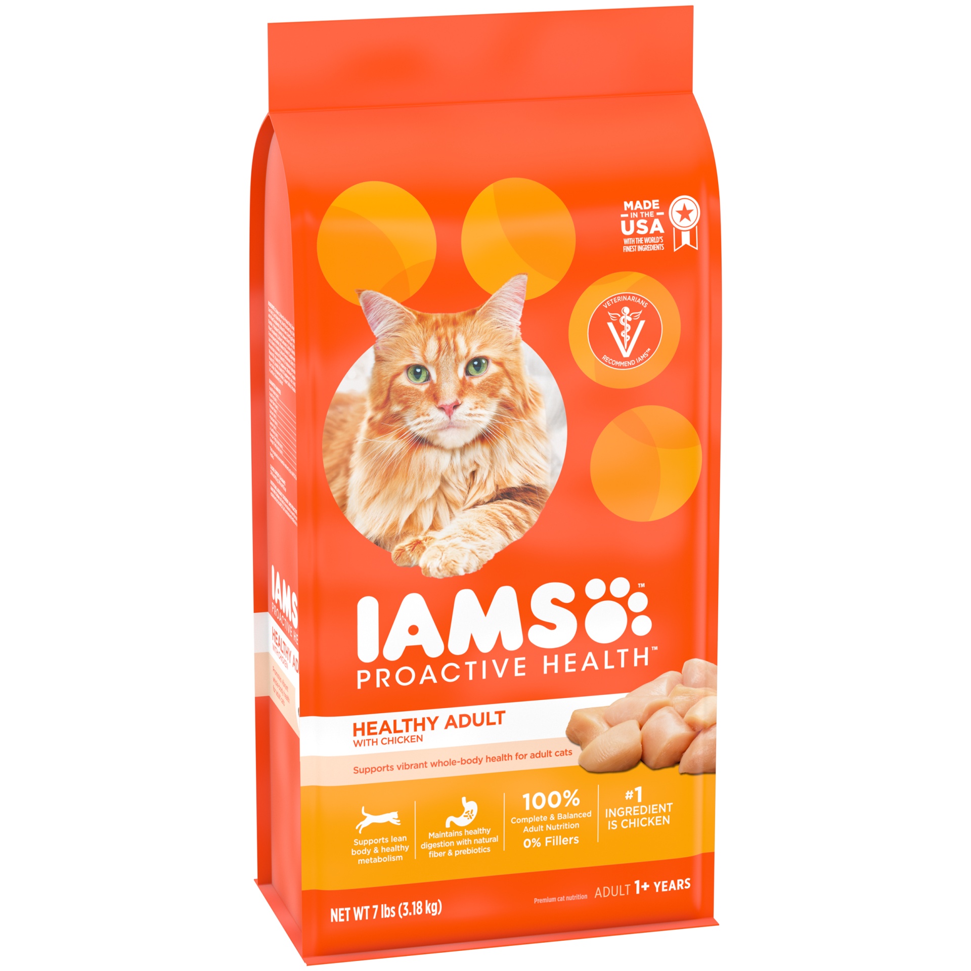 IAMS PROACTIVE HEALTH Adult Healthy Dry Cat Food with Chicken Cat ...