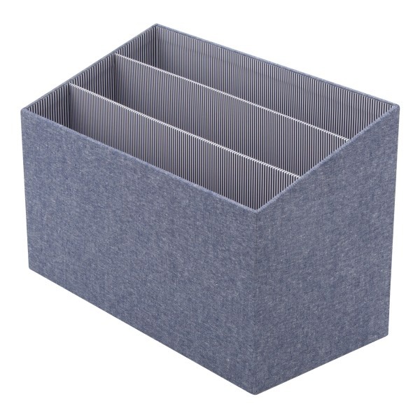 slide 1 of 4, See Jane Work Desktop Organizer, Chambray, 5 15/16 in x 12 15/16 in x 5 15/16 in