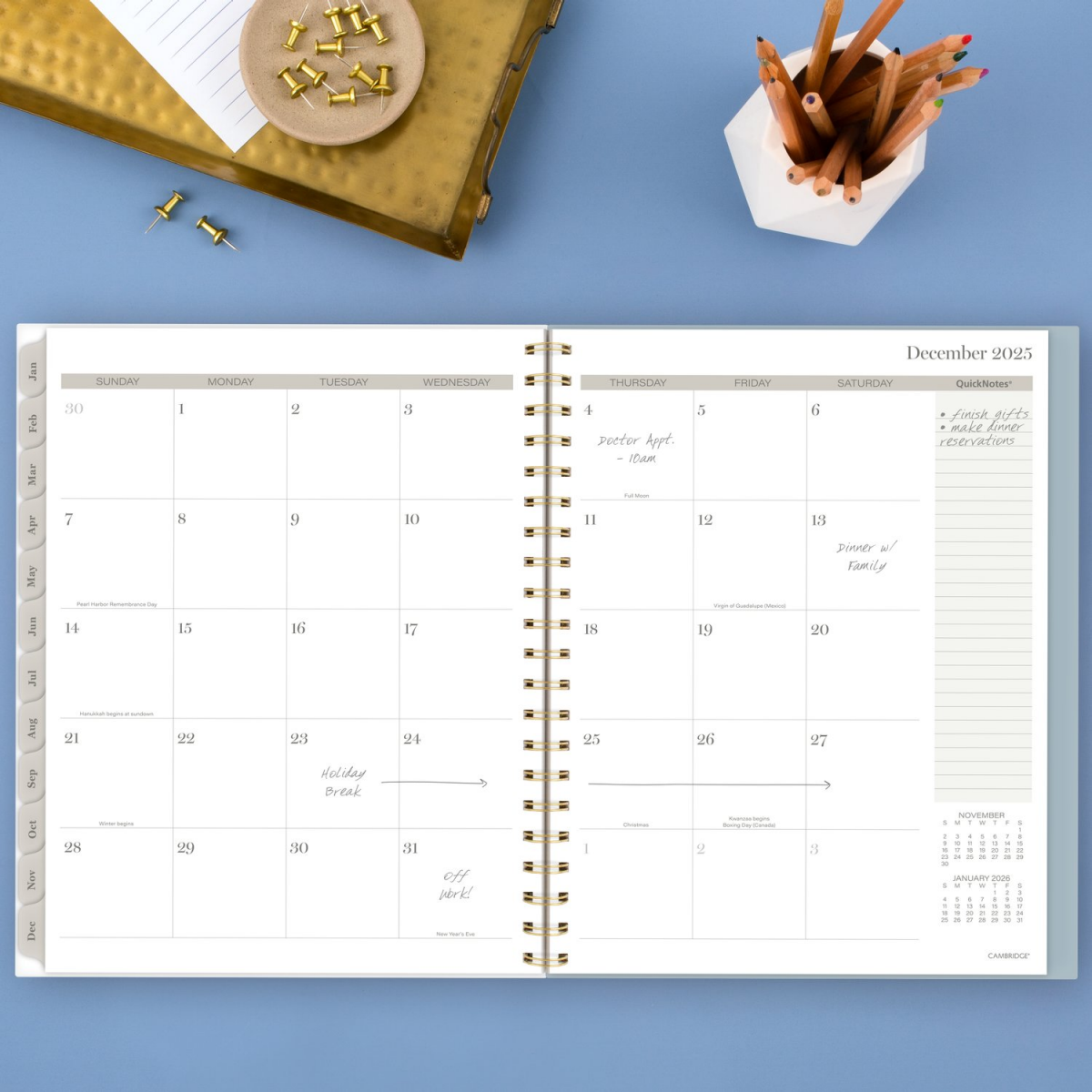 slide 27 of 29, Cambridge Triad 2025 Weekly Monthly Planner, Large, 8 1/2" x 11", 1 ct