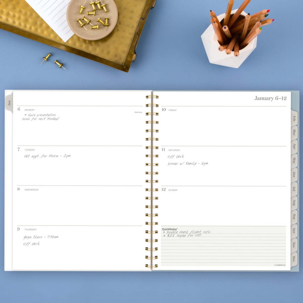 slide 28 of 29, Cambridge Triad 2025 Weekly Monthly Planner, Large, 8 1/2" x 11", 1 ct