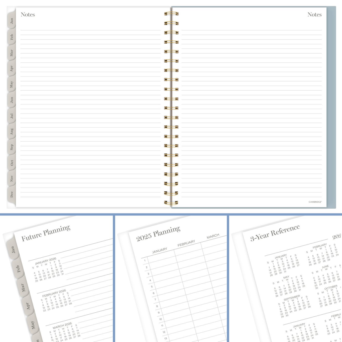 slide 3 of 29, Cambridge Triad 2025 Weekly Monthly Planner, Large, 8 1/2" x 11", 1 ct