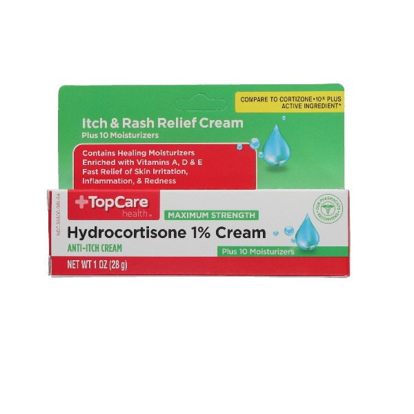 slide 1 of 15, TopCare Health Maximum Strength Hydrocortisone 1% Cream 1 oz, 1 oz