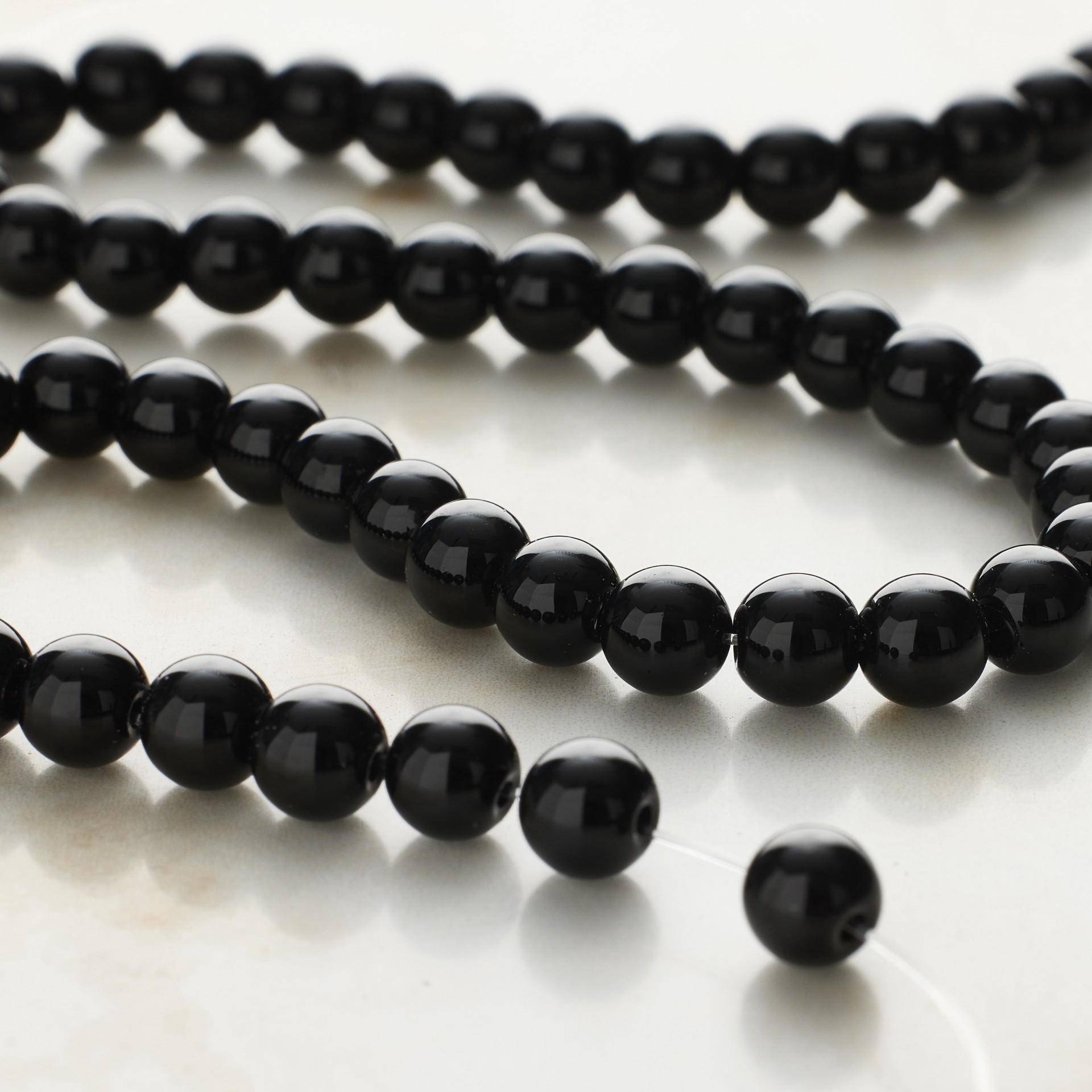 slide 2 of 3, Black Jasper Round Beads, 6mm By Bead Landing, 6 mm