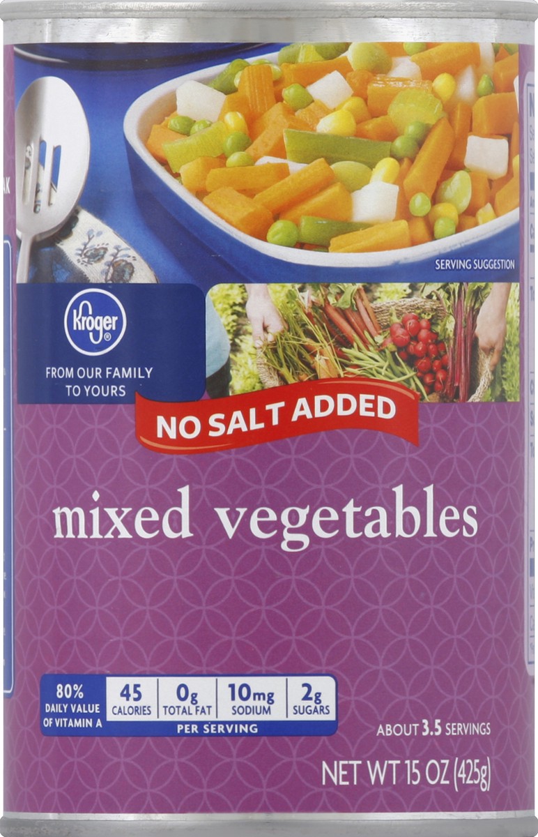 slide 4 of 6, Kroger Mixed Vegetables With No Salt Added, 15 oz