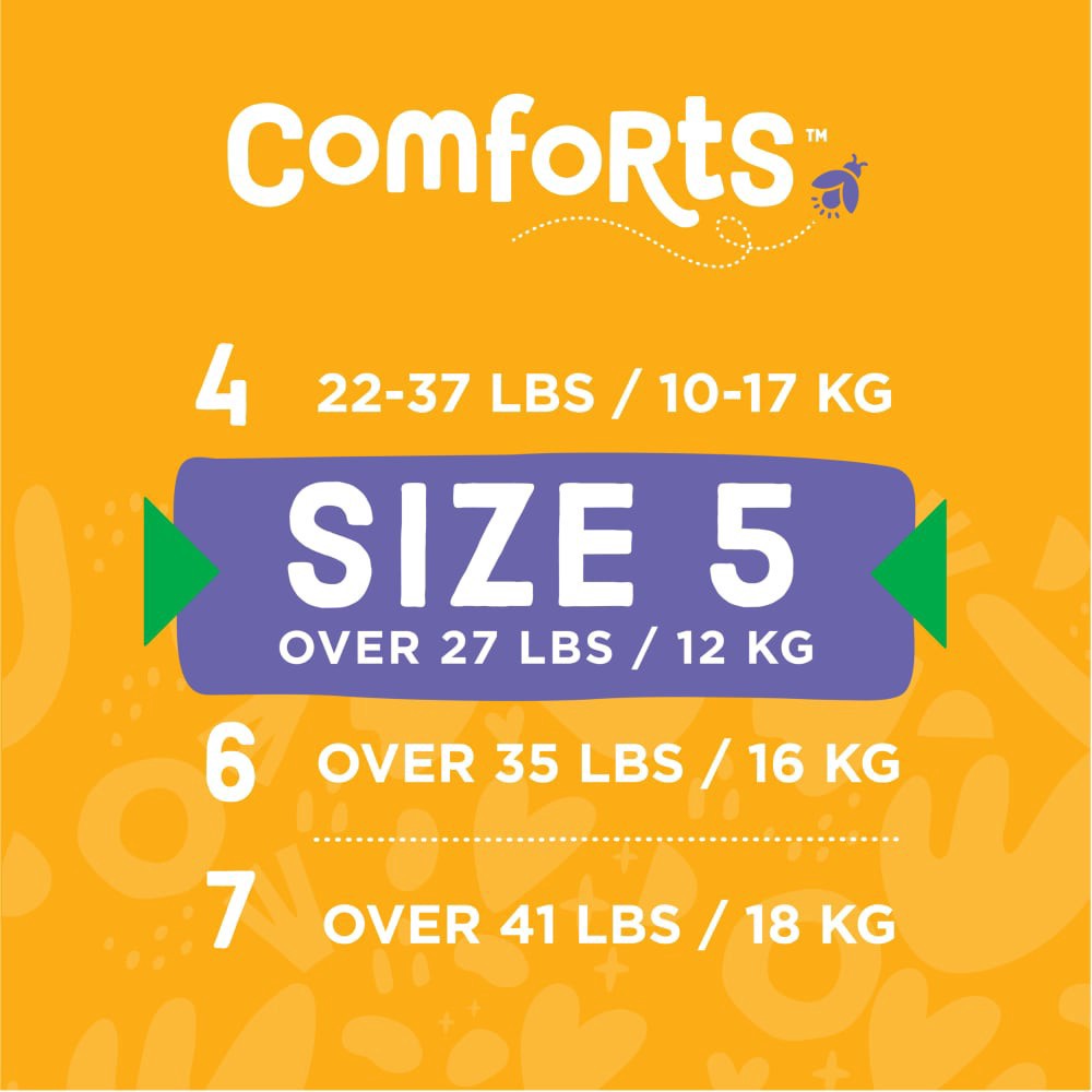 slide 12 of 12, Comforts Size 5 Day Or Night Baby Diapers, 24 ct