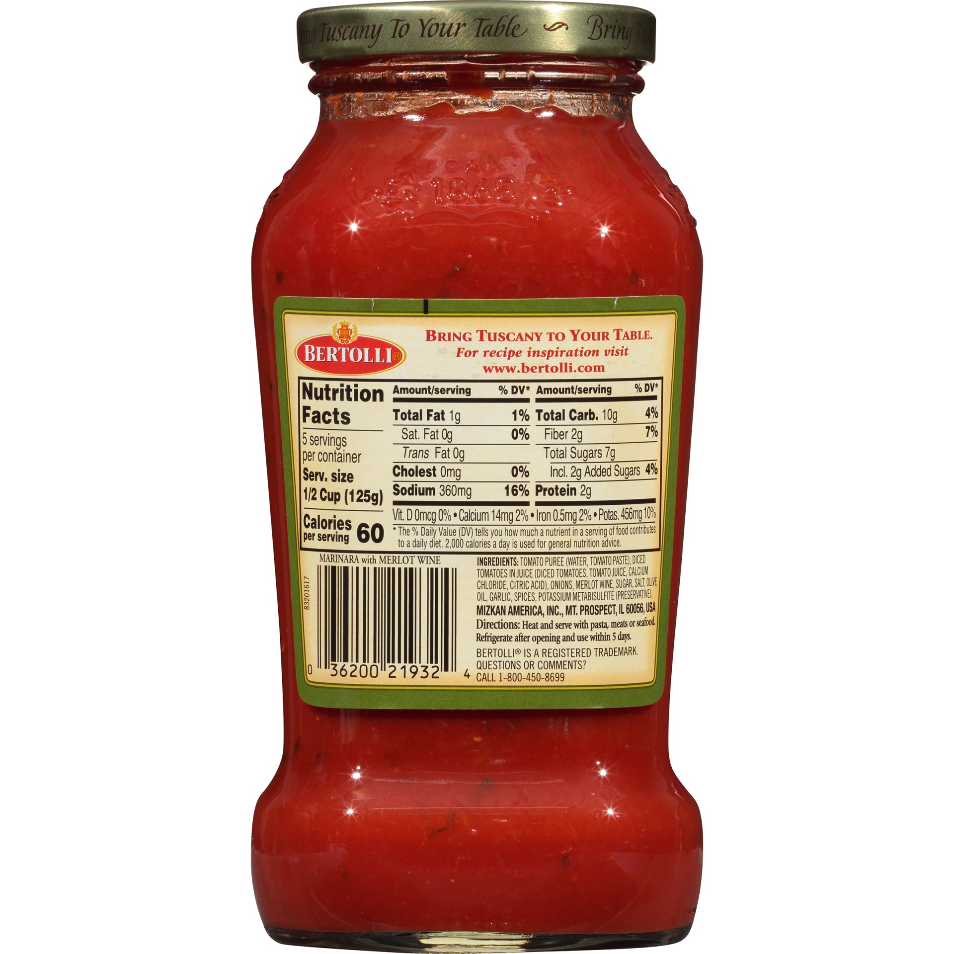 slide 2 of 6, Bertolli Vineyard Marinara Pasta Sauce, 24 oz