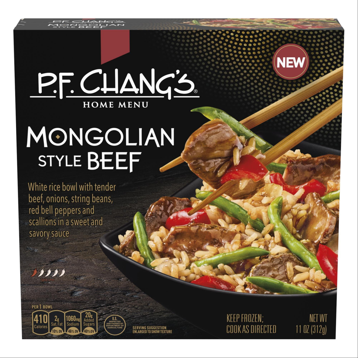 slide 1 of 2, P.F. Chang's Home Menu Mongolian Style Beef Bowl, Frozen Meal, 11 oz., 11 oz