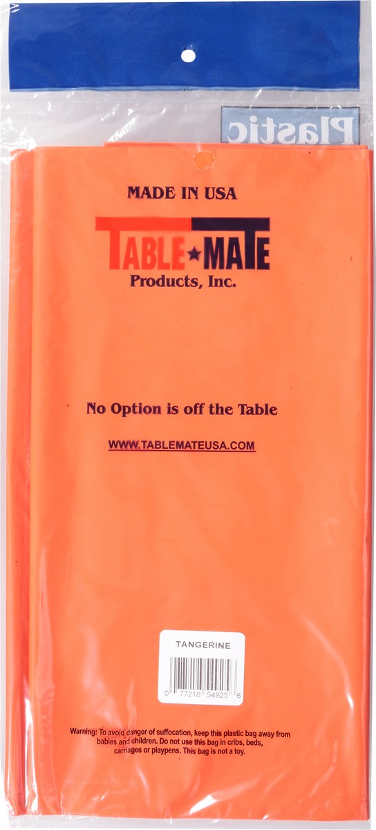 slide 8 of 12, Party Expressions Orange Plastic Tablecover 1 ea, 1 ct