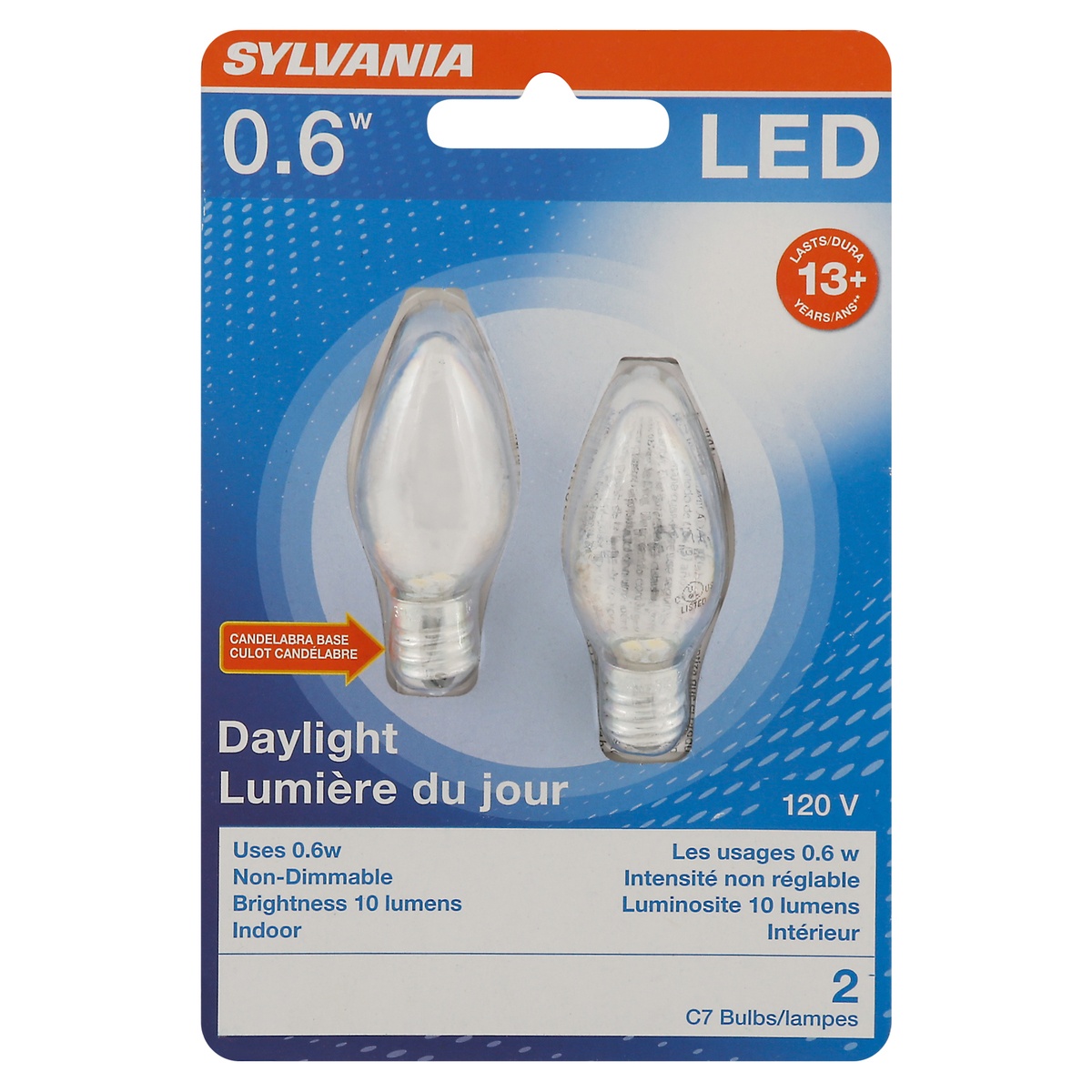 slide 1 of 1, Sylvania Daylight 1 Watt LED Light Bulbs, 2 ct