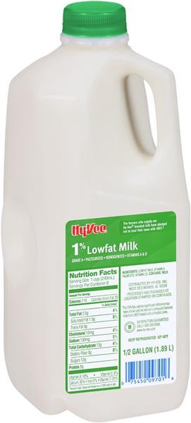slide 1 of 1, Hy-vee Lowfat 1% Milk, 64 fl oz