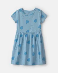 Carters Girls Heart Short-Sleeve Dress - Blue Blue 6-6X