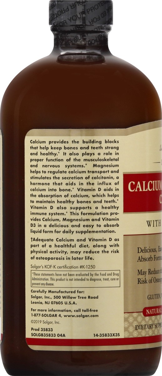 slide 6 of 11, Solgar Liquid Natural Strawberry Flavor Calcium-Magnesium Citrate 16 oz, 16 oz