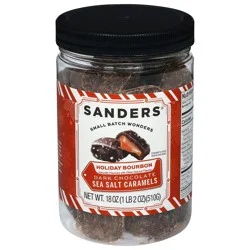 Sanders Dark Chocolate Holiday Bourbon Sea Salt Caramels 18 oz