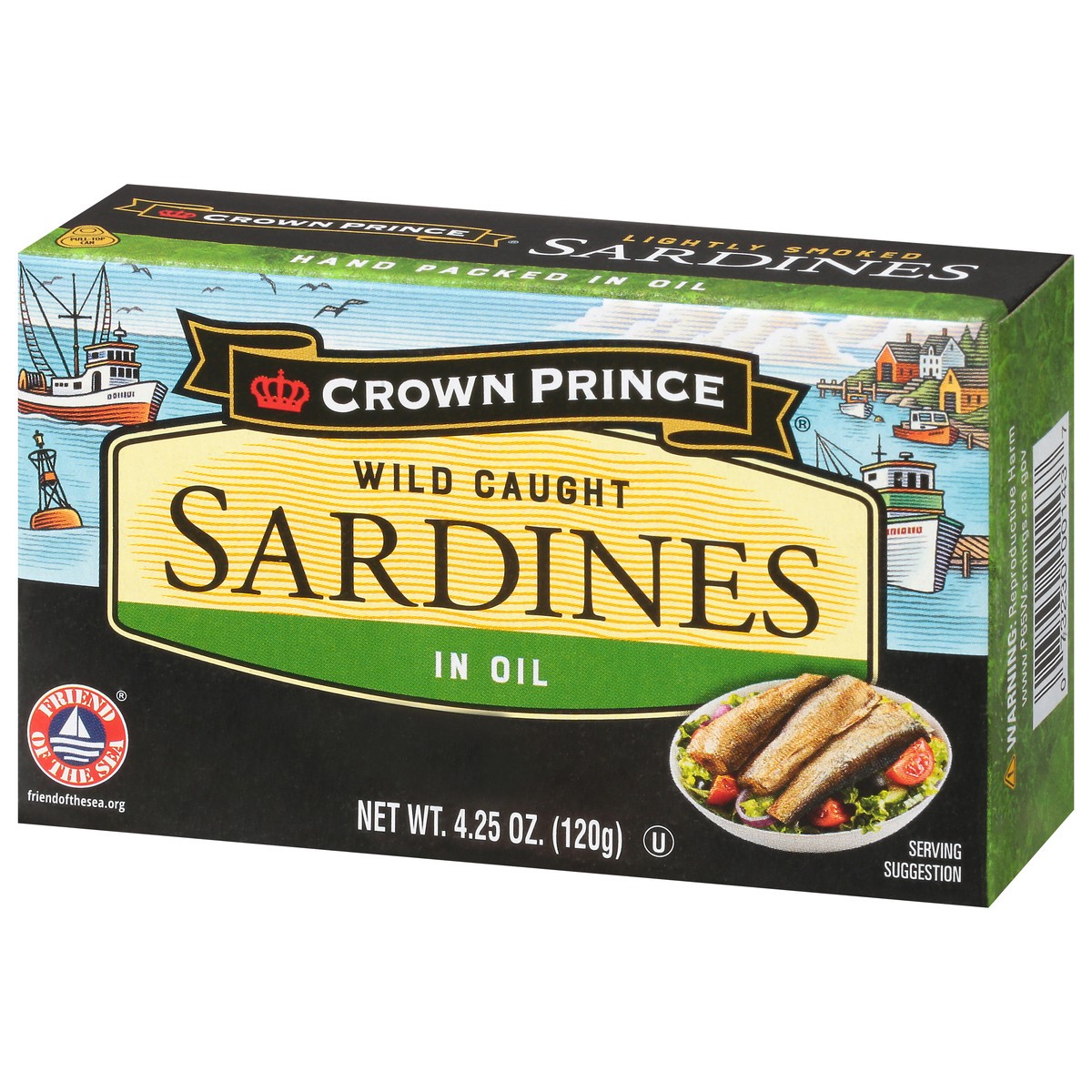slide 5 of 10, Crown Prince Lightly Smoked Sardines in Oil, 4.25 oz