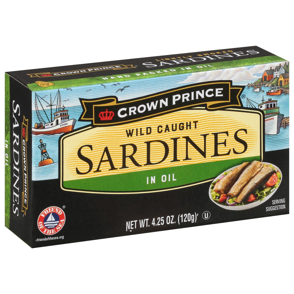 slide 9 of 10, Crown Prince Lightly Smoked Sardines in Oil, 4.25 oz