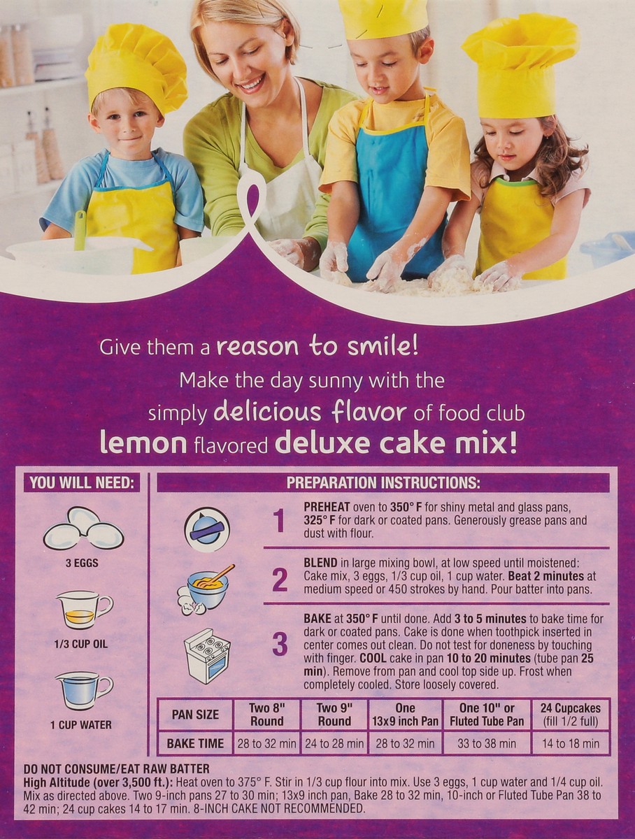 slide 8 of 9, Food Club Deluxe Lemon Cake Mix 16.5 oz, 16.5 oz