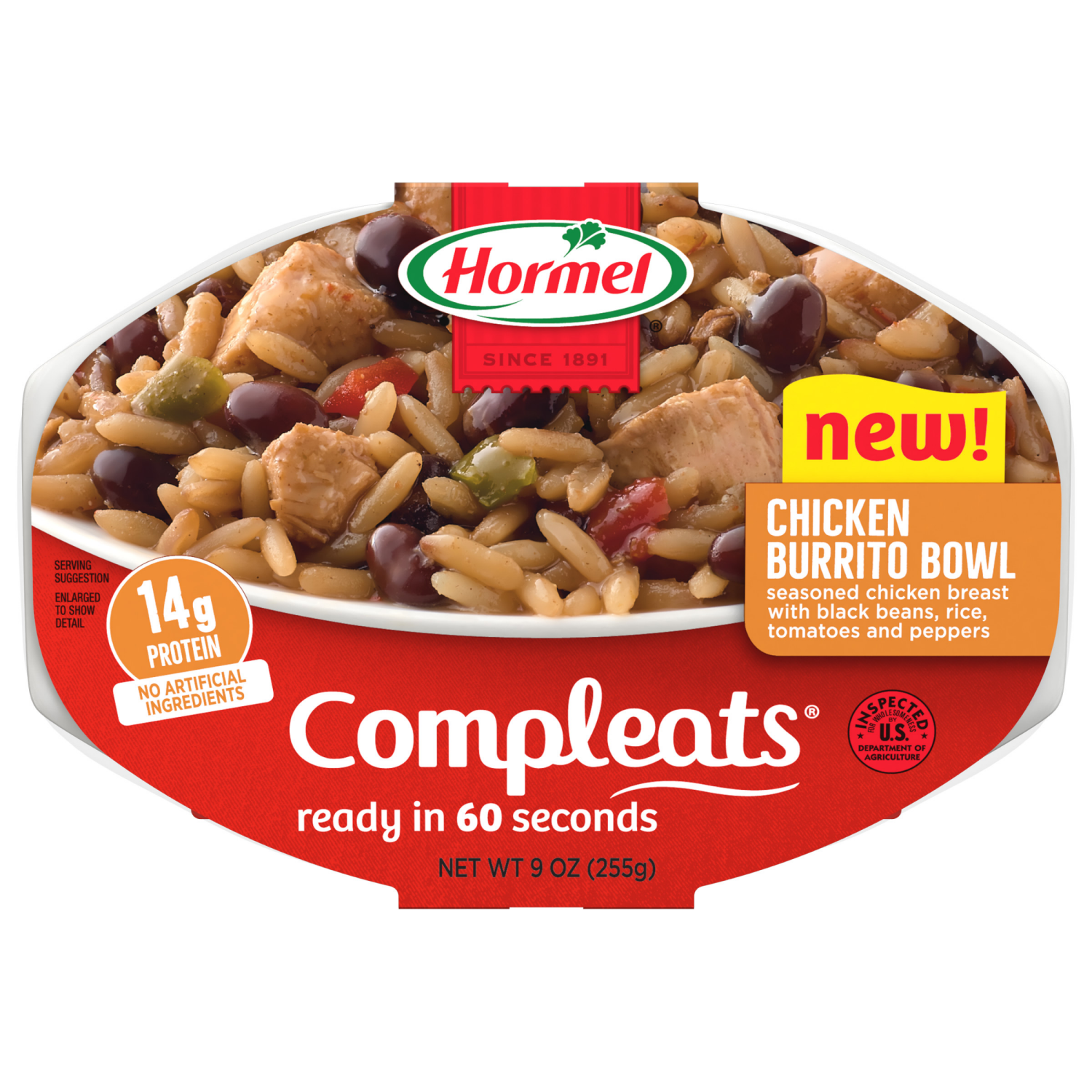 slide 1 of 8, Hormel Compleats Chicken Burrito Bowl 9 oz, 9 oz