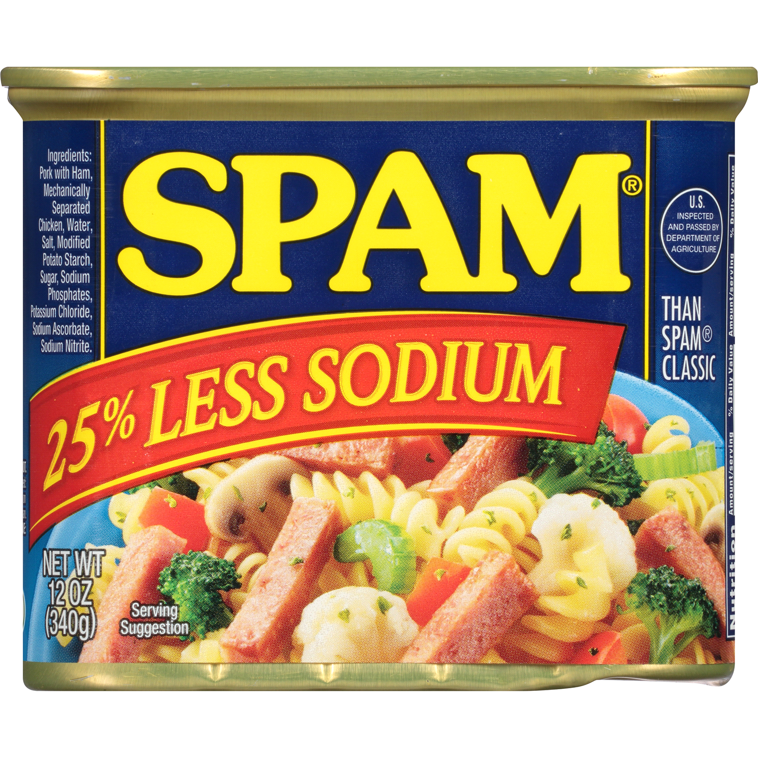 slide 1 of 3, SPAM 25% Less Sodium Classic Meatloaf 12 oz, 12 oz