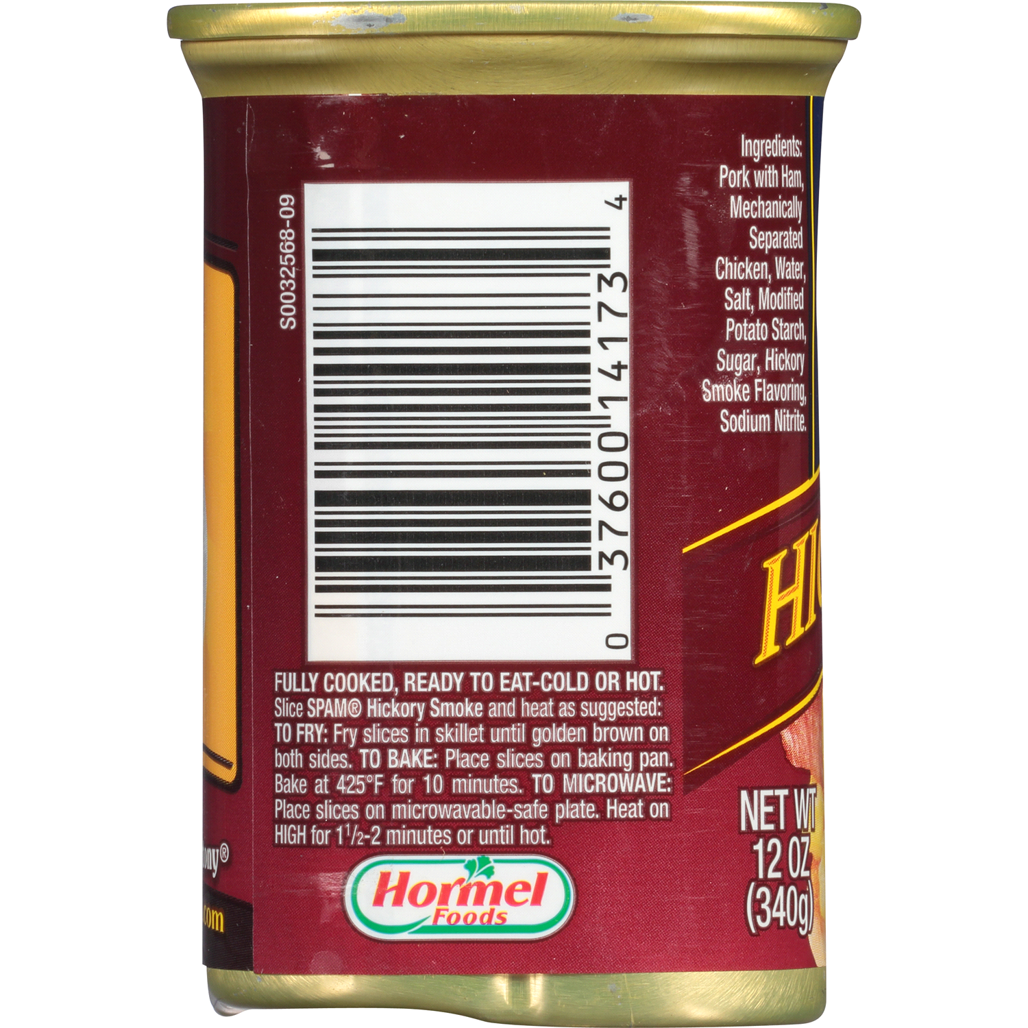 slide 2 of 3, SPAM Hickory Smoke Flavored Canned Meat 12 oz. Pull-Top Can, 12 oz