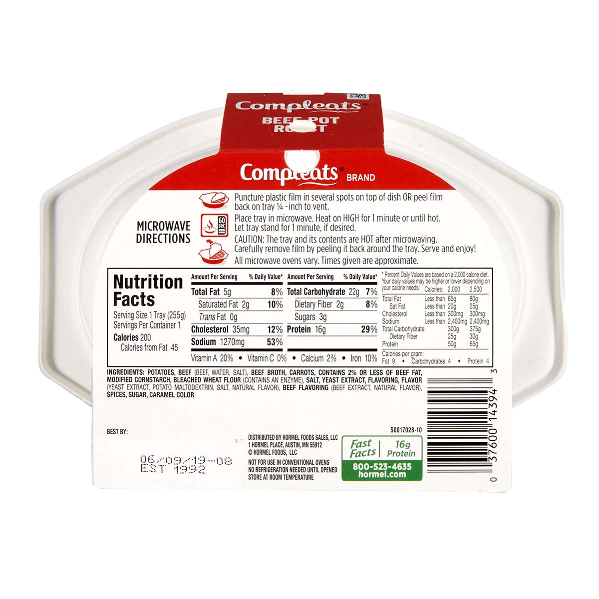 slide 2 of 2, Hormel COMPLEATS Beef Pot Roast, 9 oz