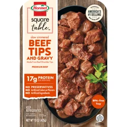 Hormel Square Table Slow Simmered Beef Tips & Gravy, 15 Oz