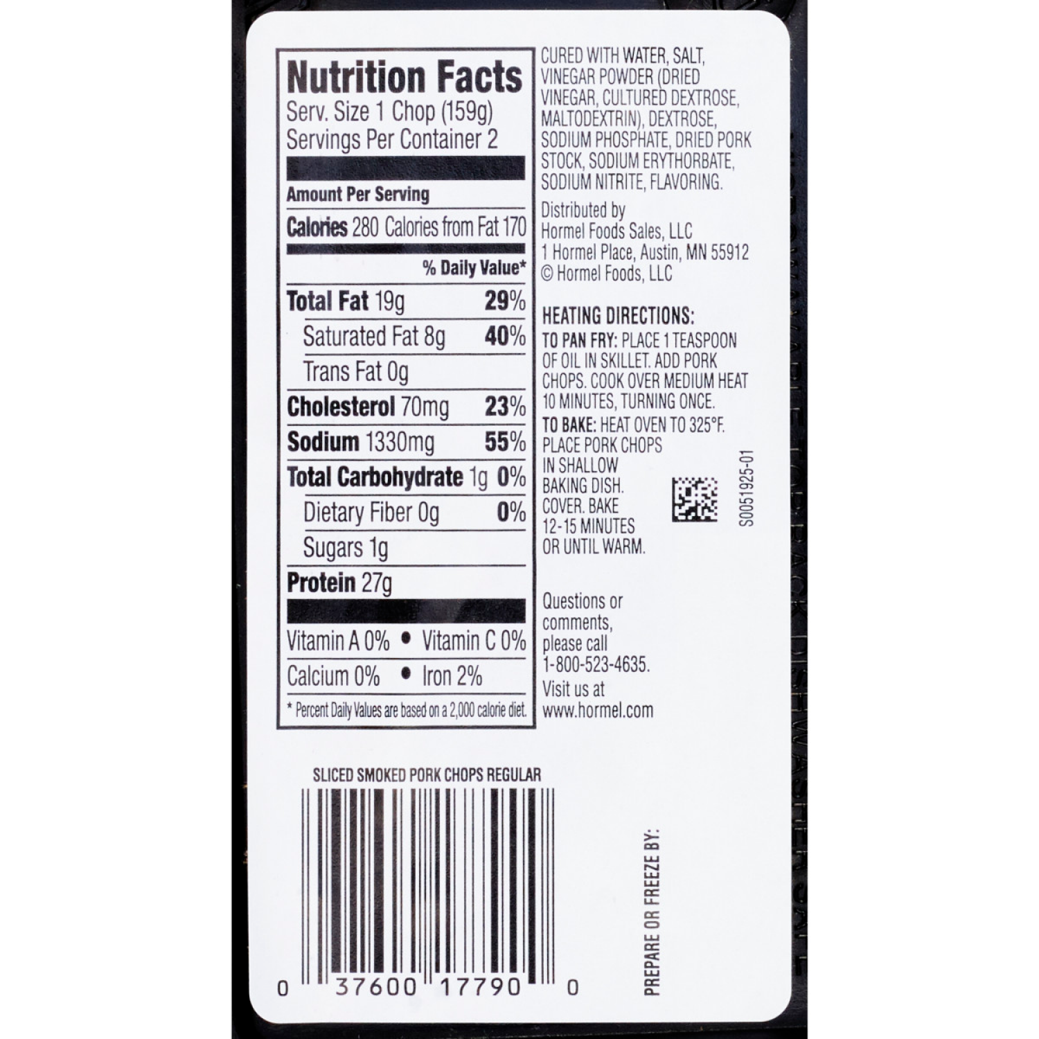 slide 4 of 4, Hormel Bone In Smoked Pork Chop Sliced Thin, 15 oz