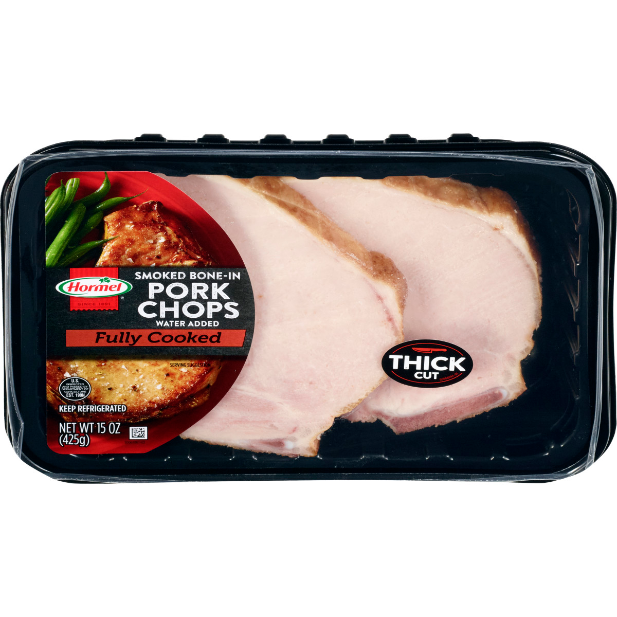 slide 1 of 21, Hormel Thick Cut Bone-In Smoked Pork Chops, 15 oz, 15 oz