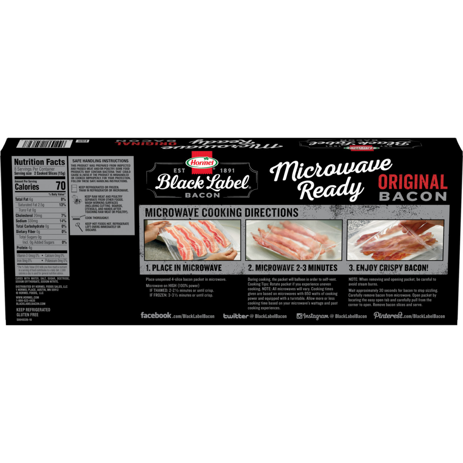 slide 2 of 8, HORMEL BLACK LABEL Microwave Ready Bacon, 12 oz