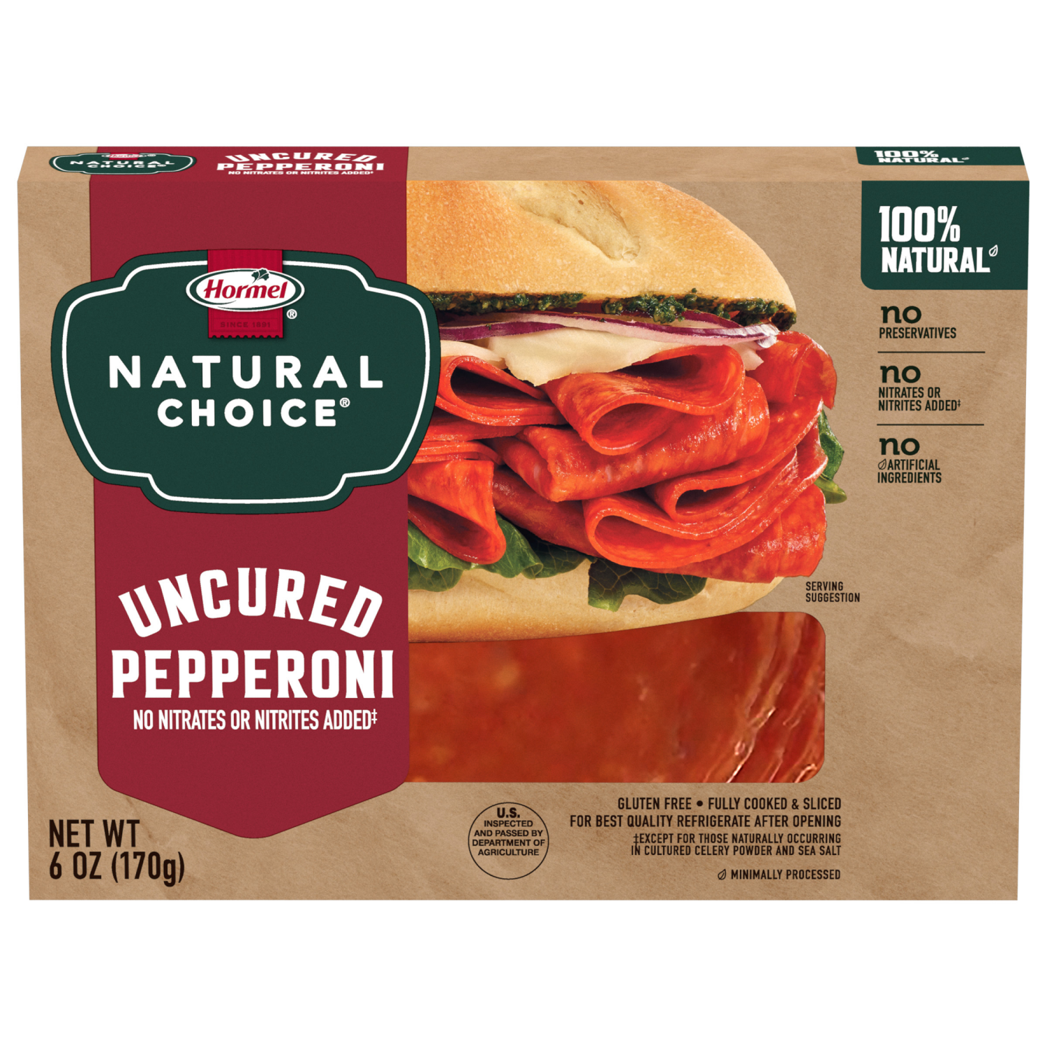 slide 1 of 5, HORMEL NATURAL CHOICE Uncured Sandwich Pepperoni, 6 oz