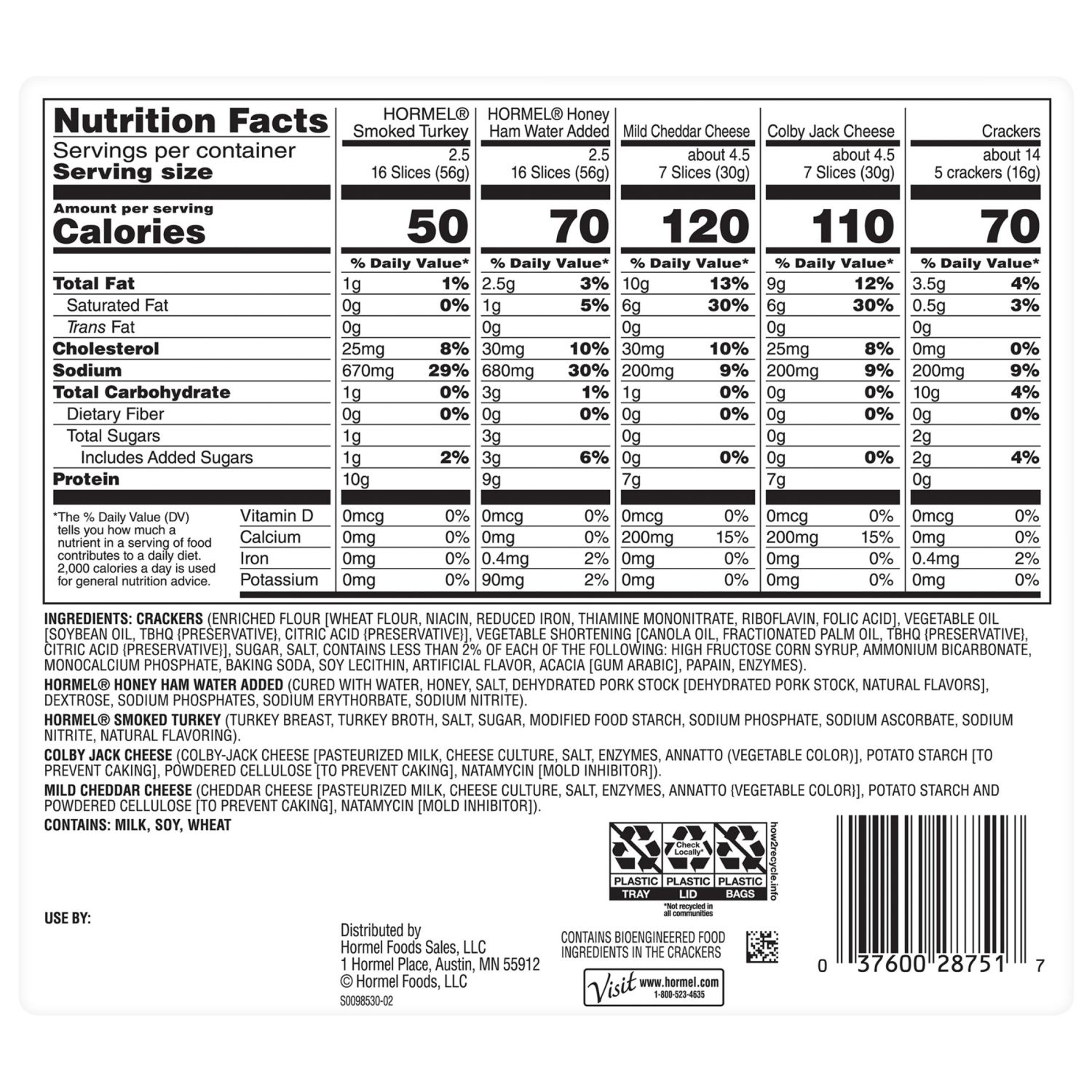 slide 5 of 5, HORMEL GATHERINGS Honey Ham & Turkey Party Tray, 28 oz