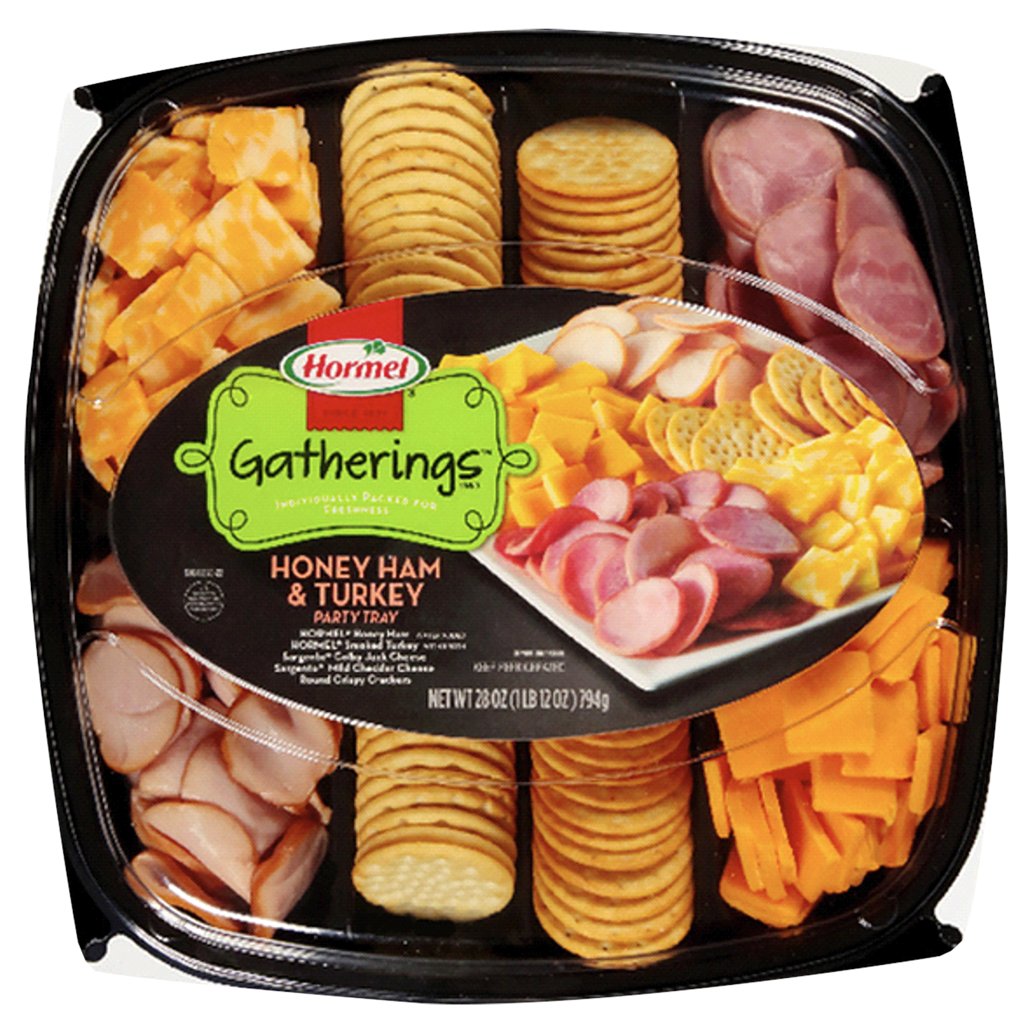 slide 1 of 2, HORMEL GATHERINGS Honey Ham & Turkey Party Tray, 28 oz