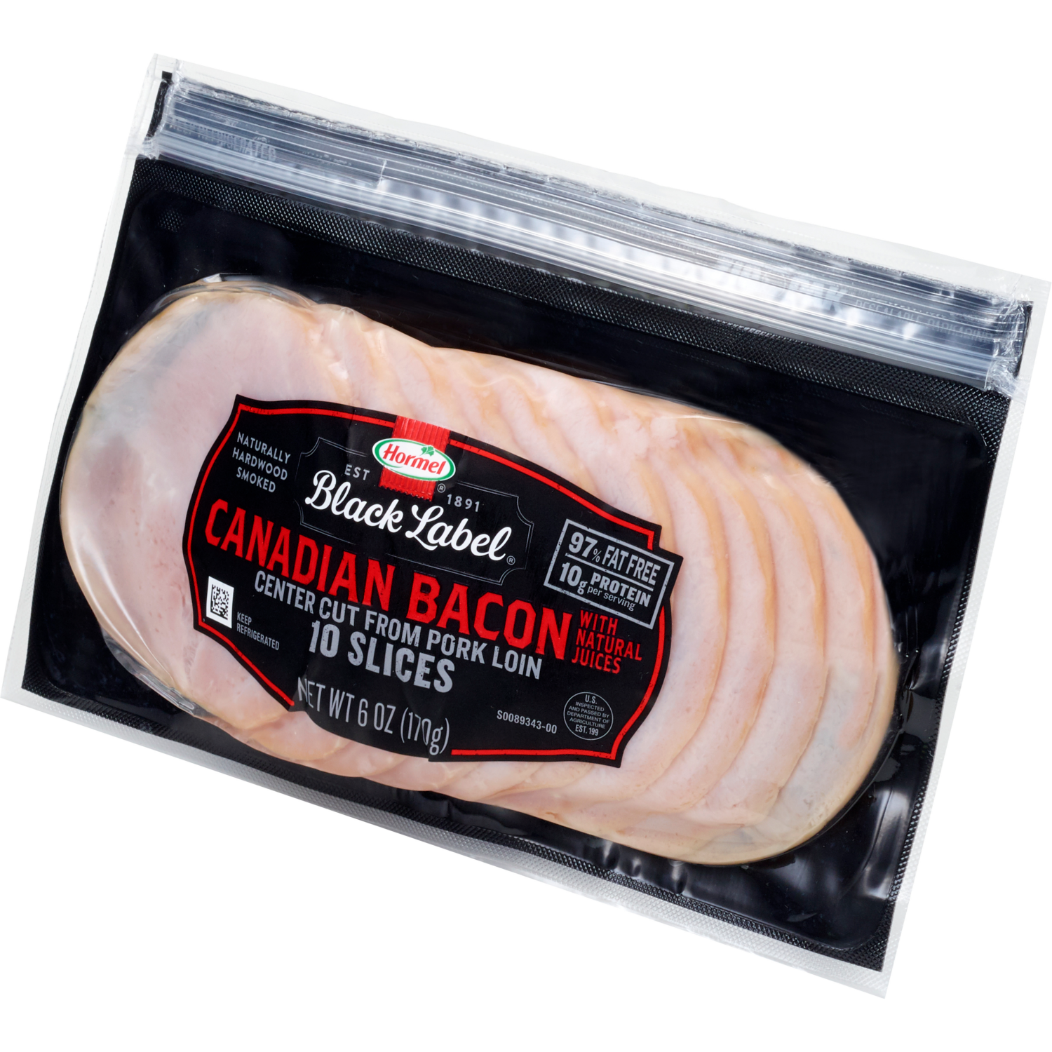 slide 4 of 7, HORMEL BLACK LABEL Thin Cut Canadian Bacon, 6 oz
