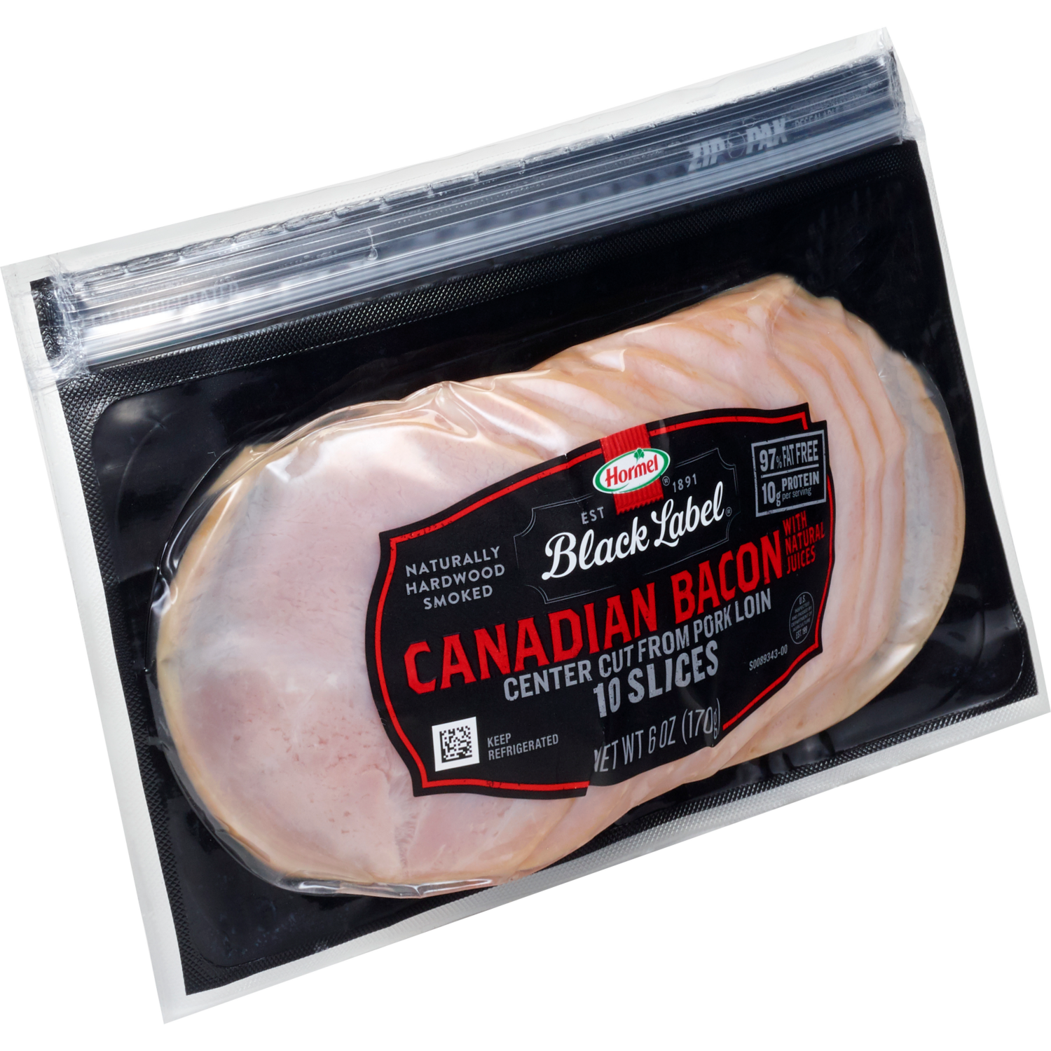 slide 5 of 7, HORMEL BLACK LABEL Thin Cut Canadian Bacon, 6 oz